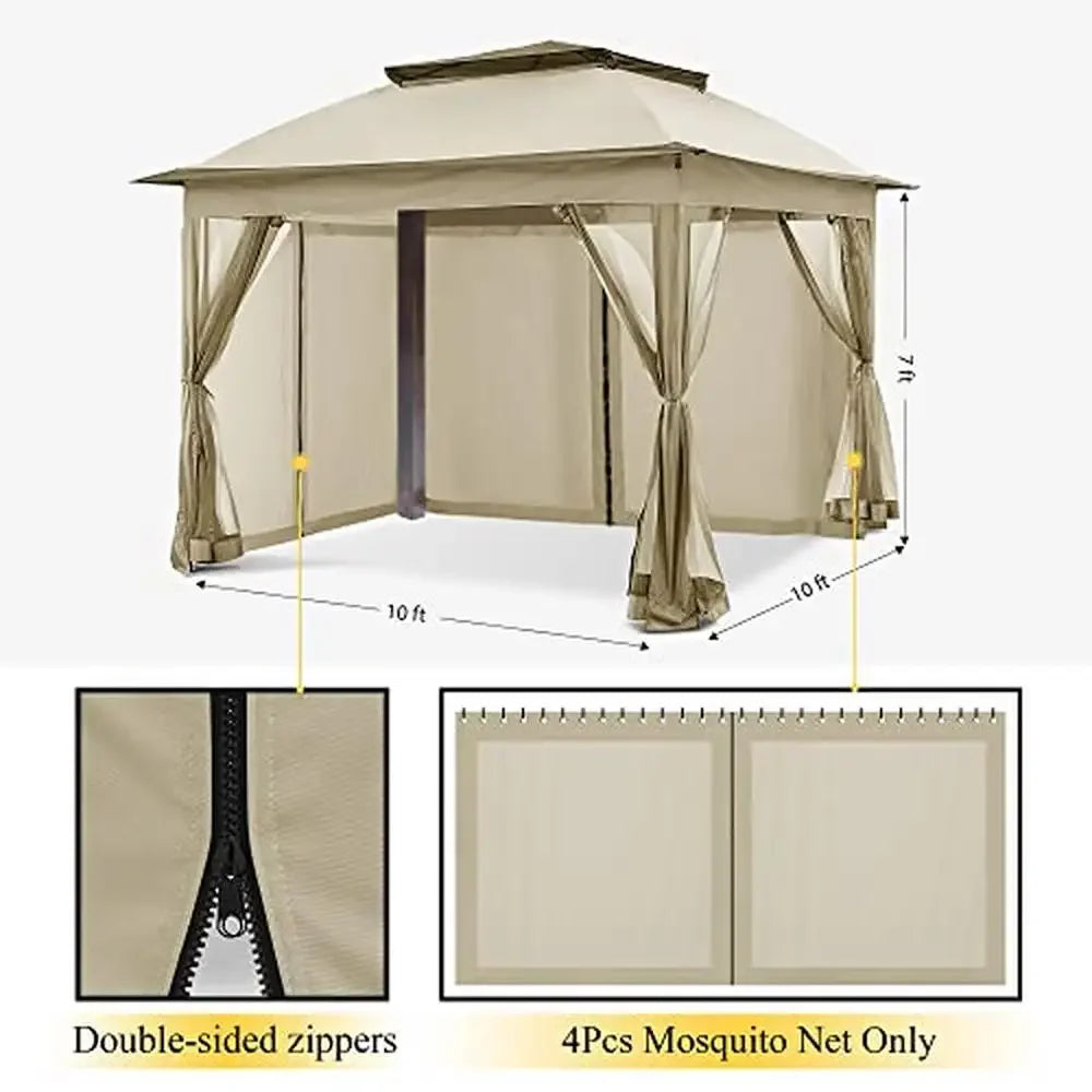 10x10 Universal Gazebo Netting Canopy and Curtains