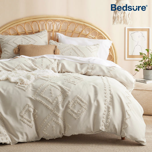 Boho Comforter Set - Tufted Bedding Set Embroidery Twin, Full, Queen, King ,Cal King